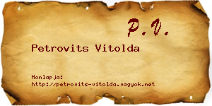 Petrovits Vitolda névjegykártya
